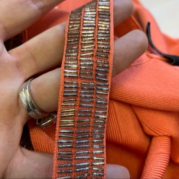 Marciano Coral Beaded Fit & Flare Bandage Dress - Picture 8 of 13